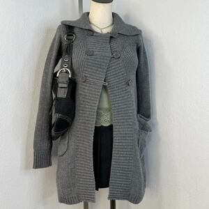 Gray Badydoll Button Cardigan Coquette